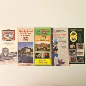 Vintage  Pennsylvania Brochures Motel Inn Amish World Basketville Pamphlets